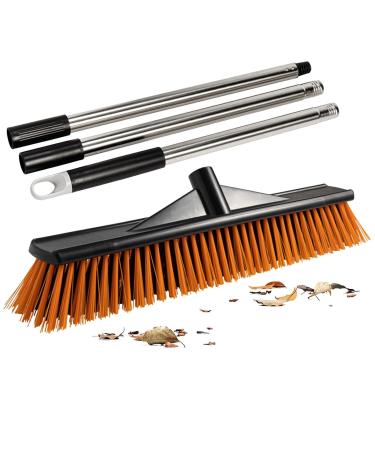 Stiff Floor Brush Scrubber - Stiff Bristle Scrubber | Portable Outdoor Sweeping Brush for Floors Shower Cleaning Brush Floor Scrub Brush for Balconies Decks Bairong 50cm