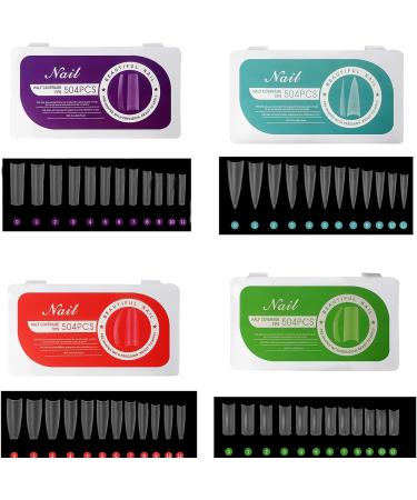 FEIlei 504Pcs Press on Nails Coffin Nail Tips Frosted Full Cover Fake Nail Artificial - Buy Online on GoSupps.com