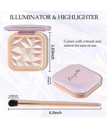 Boobeen Highlighter Palette - Shimmer Glitter Face Makeup with Brush | Illuminator & Contour Bronzer for Natural Long Lasting Glow - Buy Online on GoSupps.com