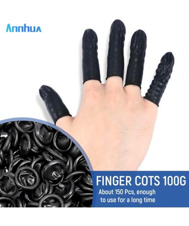 Annhua Latex Finger Cots 150pcs - Disposable Finger Covers for Hospitals & Beauty Salons | Waterproof, Anti-Static, White 100g - Buy Online on GoSupps.com