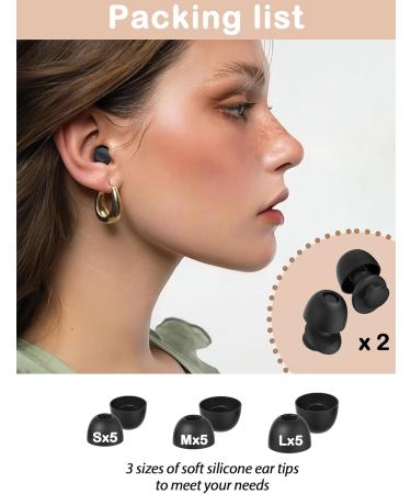 HALLEAST Concert Earplugs - 2 Pairs with 15 Silicone Ear Tips Noise Reduction for Bar Sports & Events - Black - Buy Online on GoSupps.com