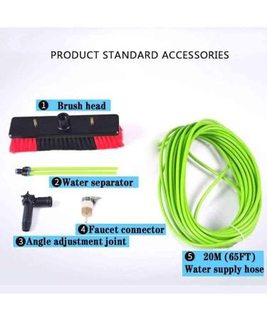 Window Cleaning Pole 3-12m Extendable Window Cleaning Kit Window Cleaning Pole with 20m Water Supply Hose 30cm/50cm Brush Head Roof Cleaning Tools 6m 30cm Brush Head - Buy Online on GoSupps.com