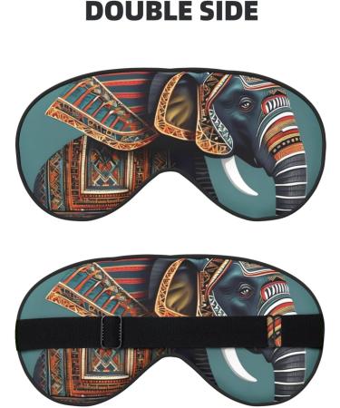 Aztec Elephant Pattern Soft Eye Mask - Sleep Mask for Travel | Comfortable Eye Mask for Women & Men - Buy Online on GoSupps.com