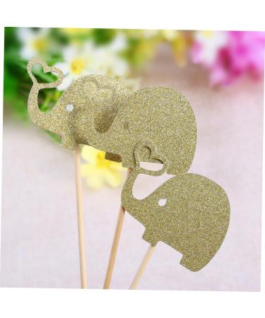 Cabilock 3pcs Elephant Cupcake Picks Fruit Cake Cupcake Topper Cake Toothpick Topper Cocktail Picks Fruitcakes Baby Shower Jungle Animal Toppers Dessert Topper Food Makeup Wedding Golden 10.00X5.30X0.20CM - Buy Online on GoSupps.com