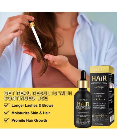 5% Minoxidil Hair Growth Serum for Men & Women | Biotin Hair Regrowth Treatment | Thicker Fuller Healthier Hair - 2.02oz - Buy Online on GoSupps.com