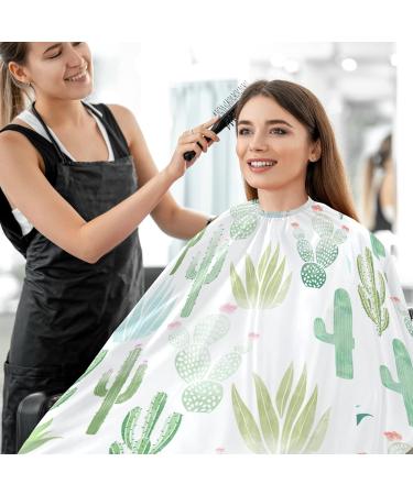 visesunny Barber Cape Green Cactus Polyester Hair Cutting Salon Cape Apron Anti-Static Haircut Water-Resistant Shaving Cloth Beard Shaving Bib Hairdressing Cape Multi Large - Buy Online on GoSupps.com