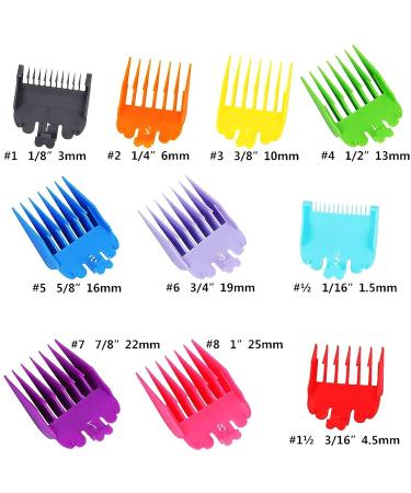 10 Sets of Color Guide Combs for Hair Clippers - Precision Cutting from 0.06mm to 25mm | International Shipping - Buy Online on GoSupps.com