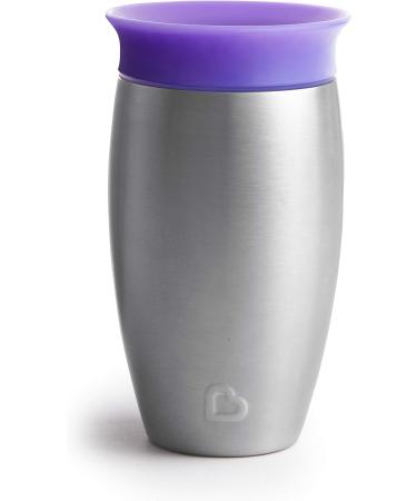 Munchkin Miracle 360 Stainless Steel Toddler Sippy Cup - BPA Free, Non Spill, Dishwasher Safe - 10oz Purple - Buy Online on GoSupps.com