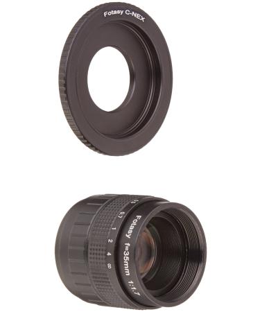 Fotasy N3517 35MM F1.7 TV Movie Lens and Adapter Kit for Sony NEX E-Mount Cameras With C Adater