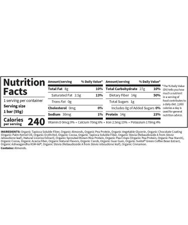 Garden of Life Organic Fit High Protein Weight Loss Bars - Chocolate Almond Brownie (12 Bars, 1.9 oz Each) | Healthy Snack - Buy Online on GoSupps.com