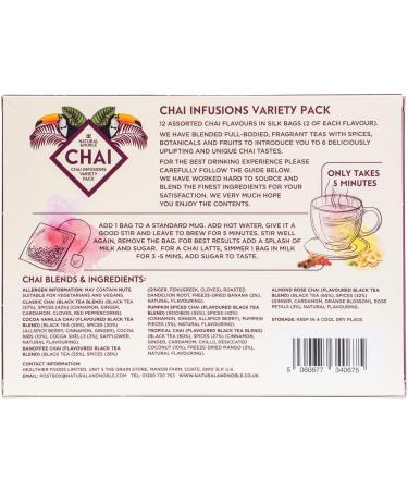 Chai Bags Premium Variety Pack | 12 Gourmet Servings | Includes Banoffee Chai Cocoa-Vanilla Chai Almond-Rose Chai - Buy Online on GoSupps.com
