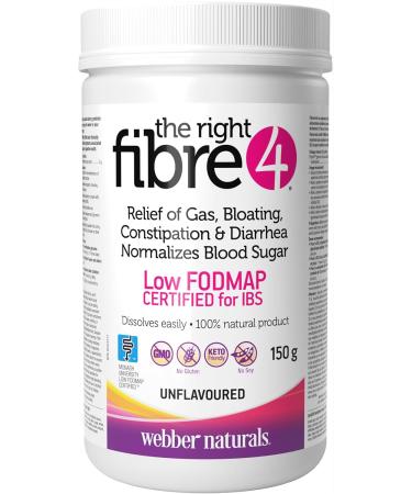 Webber Naturals The Right Fibre4 IBS Intestinal Discomfort 150 g Unflavoured 30 Servings Fibre & Probiotic 30 Billion Active Cells 8 Probiotic Strains 30 Capsules For Digestive - Buy Online on GoSupps.com