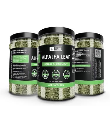 Alfalfa Leaf 1050mg (730 Capsules) - Pure Original Ingredients, Lab Verified - No Magnesium or Rice Fillers - Buy Online on GoSupps.com