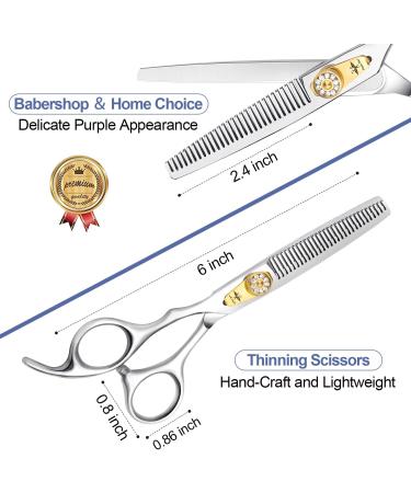 Safe Kids Haircut Scissors - 6 Inch Professional Hair Thinning Scissors for Children and Adults - Silver - Buy Online on GoSupps.com