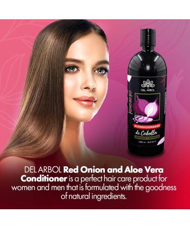 Onion Hair Conditioner | Red Onion & Aloe Vera | Boost Shine & Revitalize Thinning Hair | Paraben Free | Family Size 33.8 fl. oz - Buy Online on GoSupps.com
