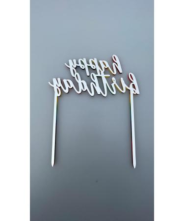 Rainbow Happy Birthday Cake Topper Acrylic Birthday Cupcake Topper Cake Pick Decorations for Birthday Party Cake Desserts cup cake topper - Buy Online on GoSupps.com