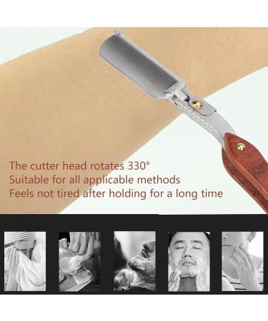 Straight Edge Razor with PU Leather Bag - Portable Rambar Beard & Hairdressing Razor for All Skin Types (Blade Not Included) | International Shipping Available - Buy Online on GoSupps.com