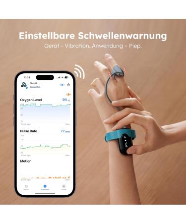 Buy Pulsoximeter Wrist Portable Oxygen Saturation Monitor with Bluetooth Real-Time Tracking & Vibration Alarm | 16-Hour Battery Life - Buy Online on GoSupps.com
