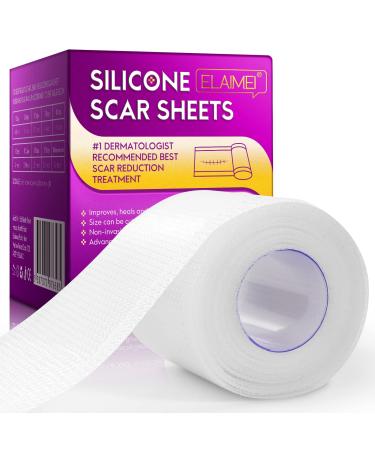 Clear Silicon Scar Sheets Scar Away Scar Tape(1.6 x 60 Roll-1.5M) Scar Strips for Surgical Scars Medical Grade Invisible Scar Removal Sheets for C-Section Breast Burn Keloid Acne et 1.6 x 60 -1.5M