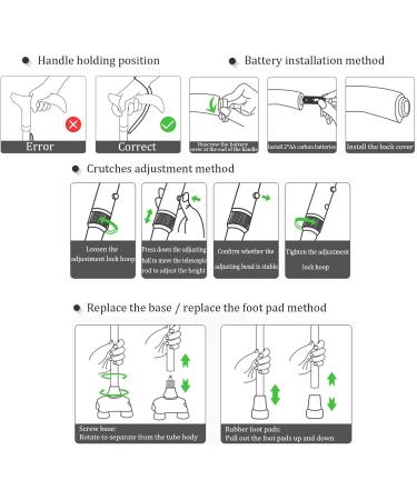 Adjustable Canes for Men and Women Thickened Aluminum Alloy Crutches with Led Light Cushion Handle and Replaceable Non-Slip Base for Elderly Brass (Black) Selfless dedication - Buy Online on GoSupps.com