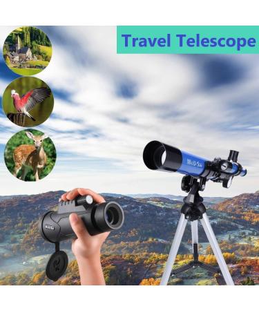 MaxUSee Kids Telescope 400x40mm with Finder Scope + Portable 10X42 Monocular for Moon Viewing, Bird Watching & Wildlife Scenery | Ideal for Kids & Beginners - Buy Online on GoSupps.com