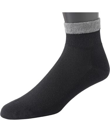 Yomandamor Bamboo Diabetic Socks for Men - 6 Pairs, Size 10-13, Lightweight & Seamless Ankle Socks in Black - Buy Online on GoSupps.com