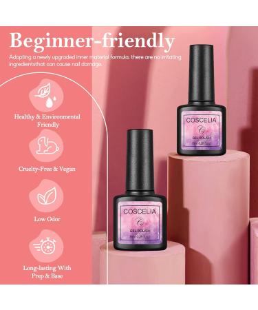 COSCELIA UV Nail Polish Gel Set 10PC Geln gel Starter Kit with 36W UV+LED Lamp Nail Cutter & DIY Nail Art Perfect for At-Home Gel Nails - Buy Online on GoSupps.com