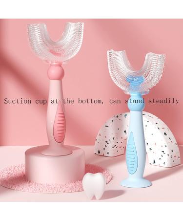 ZALUJMUS Kids U-Shaped Silicone Toothbrush for Toddlers 6-12Y Blue - Food Grade Soft Brush Head for Effective 360 Oral Cleaning - Buy Online on GoSupps.com