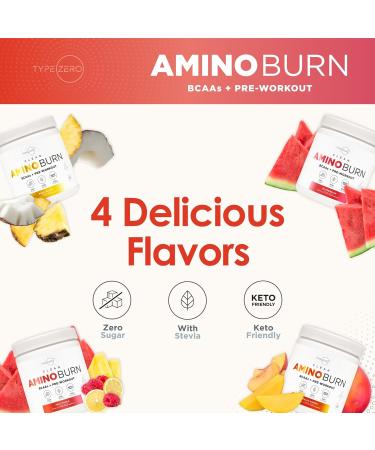 Type Zero AminoBurn - Sugar Free Natural Pre Workout + BCAA Supplement | Fruit Punch | 30 Servings | Keto Friendly Amino Acids for Pre and Post Workout - Buy Online on GoSupps.com