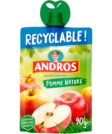  ANDROS ANDROS Recyclable Fruit Compote Pouch Apple Ideal for Children's/Babies' Snacks - Pack of 80 - Buy Online on GoSupps.com