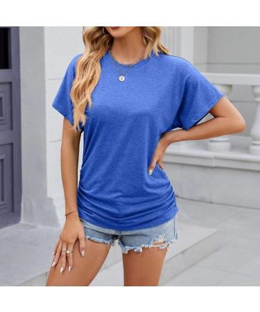 Shop Golatcr Ladies Monochrome Round-Neck Short Sleeve T-Shirts - Casual Summer Tops in White & Blue - Double Pack Women's Shirts - Buy Online on GoSupps.com