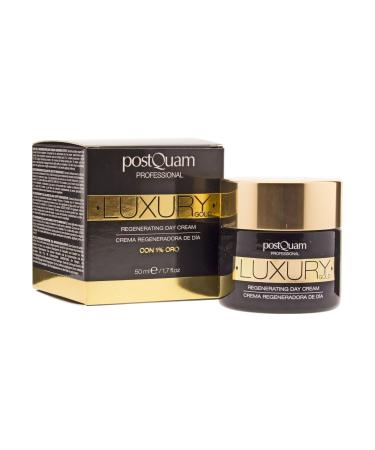 POSTQUAM Professional Luxury Gold Regenerating Day Cream 50ml - Spanish Products - Hydrating And Regenerating - Maintains Moisture Balance - Light And Clarity - Hyaluronic Acid