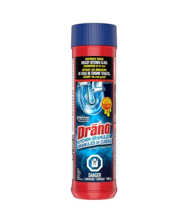 Drano Professional Strength Crystals Drain Clog Remover and Cleaner Unclogs Kitchen Sinks and Removes Food Grease and Cooking Oil 500g