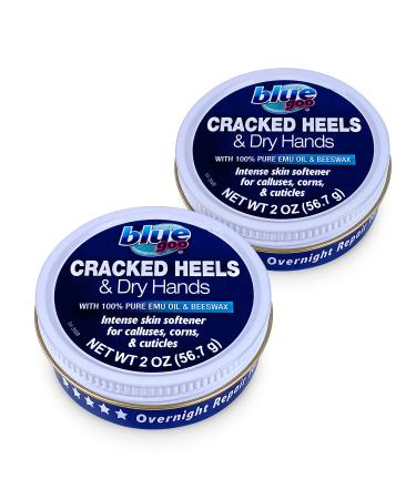 Blue Goo Cracked Heels & Dry Hands Intense Skin Softener - for Calluses, Corns & Elbow Dryness Relief, Fast- Penetrating Hydrating Moisturizer, Made w/ 100% Pure Emu Oil & Beeswax, 2 oz (2 Pack) 2 Ounce (Pack of 2)