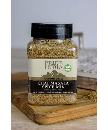 Pride of India Chai Masala Mulling Spice Mix Gourmet Spice Mix for Teas & Coffee Caffeine Free Authentic Mulling Spice Blend Vegan & Gluten-Free - Easy to Store 7oz. Medium Dual Sifter Jar - Buy Online on GoSupps.com