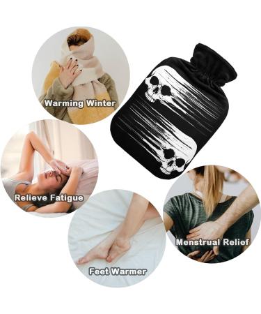 NAANLE Retro Skull Hot Water Bottle - Transparent Hand & Foot Heating Bag for Pain Relief | 1L Heat & Cold Therapy - Buy Online on GoSupps.com