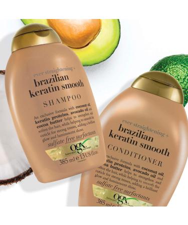 OGX Brazilian Keratin Smooth Conditioner 385ml - Hydrating Treatment for Dry Hair - Buy Online on GoSupps.com