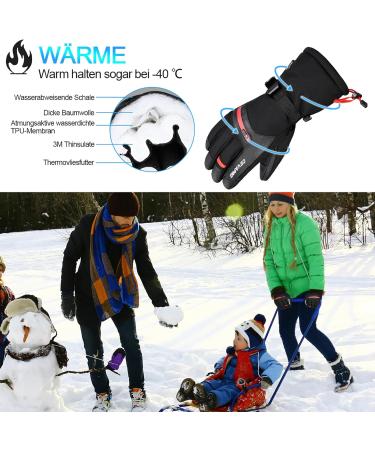 Cevapro Ski Gloves - Waterproof Warm Touchscreen Winter Gloves for Men & Women | Ideal for Skiing Snowboarding Cycling & Motorcycling - Buy Online on GoSupps.com