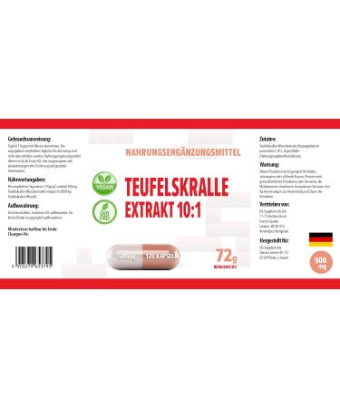 Harpagophytum (Devils Claw) 10:1 Extract (5000mg Equivalent) 120 Vegan Capsules - Buy Online on GoSupps.com