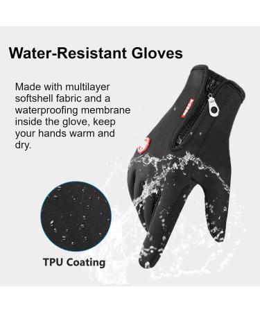 Flintronic Waterproof Thermal Bicycle Gloves for Men | Touchscreen Winter Gloves | #1 Black Hiking Gloves - Buy Online on GoSupps.com