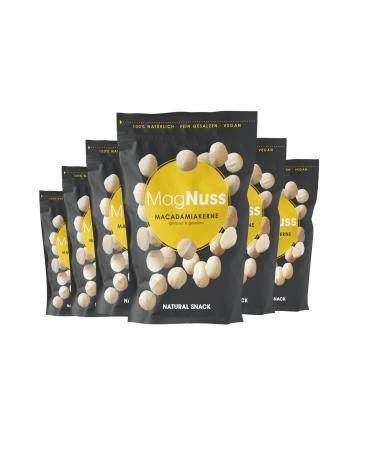 MagNuss Macadamias| roasted and salted macadamia nuts 6x 125g bulk pack | vegan gluten-free