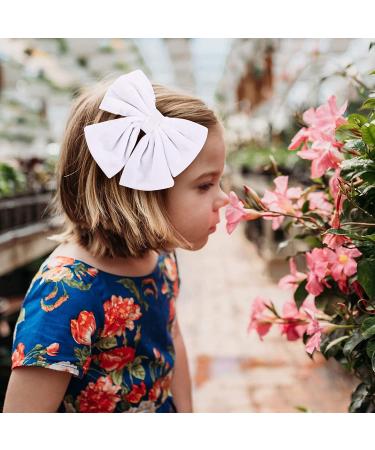 Velvet Hair Bows - 2PCS Big White Fall Bow Alligator Clips for Girls | Toddler & Teens Hair Accessories - Buy Online on GoSupps.com