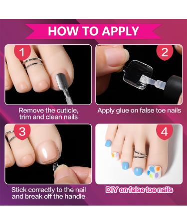 AIMeili 550 Pieces Clear Transparent False Toe Nails - Full Cover Artificial Toenail Tips with Storage Box - Buy Online on GoSupps.com
