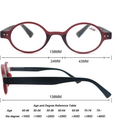 Vintage Round Reading Glasses 2.75 for Men and Women - Flexible Spring Hinge - Comfortable Eyeglasses in 4 Mix Colors - Buy Online on GoSupps.com