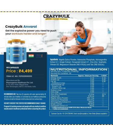 SSG Anvarol (Anavar) Natural Alternative for Cutting & Lean Muscle - 90 Capsules - Buy Online on GoSupps.com