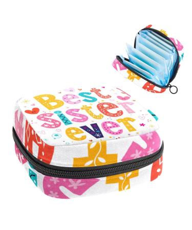 GIAPB Period Bag Sanitary Napkin Storage Bag Period Pouch Travel Makeup Bag Best Sister Ever Color1521
