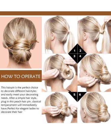 FERCAISH Peach Wood Hair Pins Chinese Hair Sticks Wooden Hair Sticks Vintage Hairpin Long Hair Clips for Women Girls Hair DIY Accessories 1 Piece - Buy Online on GoSupps.com