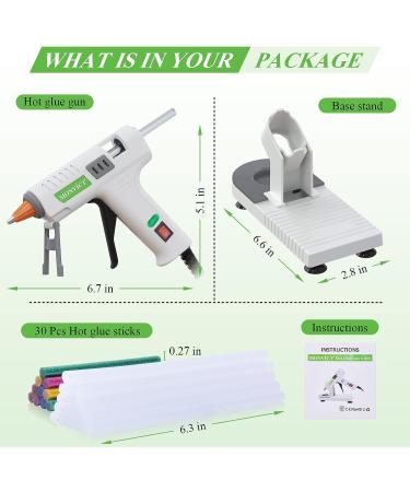 MONVICT 40W Mini Hot Glue Gun Kit - Fine Tip, 30 Glue Sticks, Stand & Silicone Mat - DIY Crafts, Home School Projects - White - Buy Online on GoSupps.com