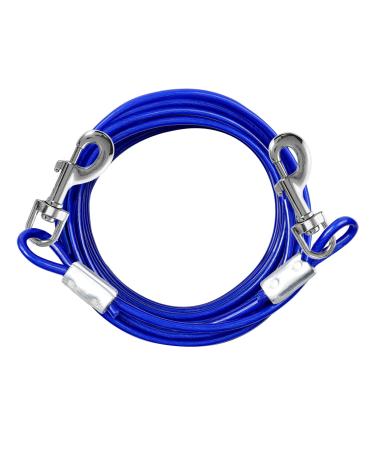 Cable ties for small dogs 4.5 m long dog leash for the courtyard buy light dog tensioning cable for small dogs and cats up to 15.9 kg durable dog runner for courtyard or camping 35lbs / 15ft blue