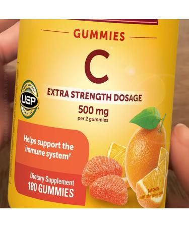 Nature_Mades Vitamin C Gummies 500mg (360 Count - Value Pack) | Tangerine Flavor Antioxidant Support Daily Wellness Gluten Free Extra Strength Dosage